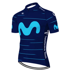 Camisa de Ciclismo Masculina Movistar Clean - Ciclinni