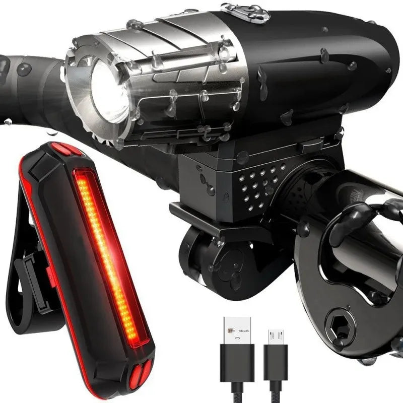 Farol Dianteiro Para Bike Recarregável USB + Luz Traseira de Brinde